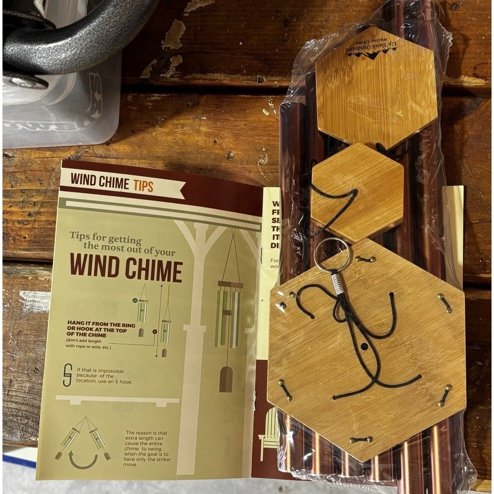 NEW Wind Chime Wailua UpBlend Outdoors Copper Red Open Box